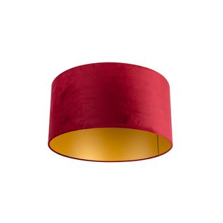 Abat-jour Velours Rouge 50/50/25 Avec Intérieur Doré