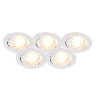Lot De 5 Spots Encastrables Blanc Avec LED Dimmable En 3 Étapes - Mio