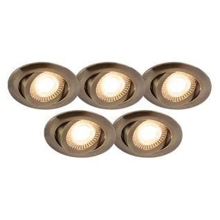 Ensemble De 5 Spots Encastrables Modernes En Bronze Avec LED Dimmable En 3 Étapes - Mio