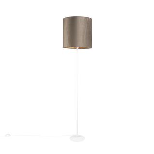 Lampe D'alimentation Blanche Avec Abat-jour Taupe Et Intérieur Doré 40 Cm - Simplo