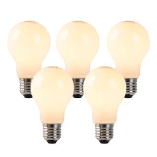Lot De 5 Lampes LED E27 Dimmables Verre Opale 4w 320 Lm 2200k