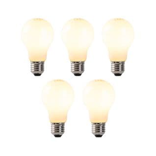 Lot De 5 Lampes LED E27 Dimmables Verre Opale 7w 806 Lm 2200k