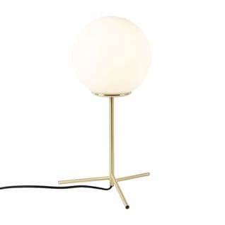 Lampe De Table Art Déco En Laiton Avec Verre Opale 45,5 Cm - Pallon