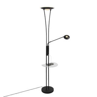 Lampadaire Noir Avec Bras De Lecture Avec LED Et Port Usb - Séville