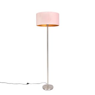 Lampadaire Acier Avec Abat-jour Rose 50 Cm - Simplo