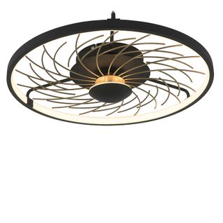 Plafonnier Design Noir Avec Or Dimmable En 3 Étapes - Spaak