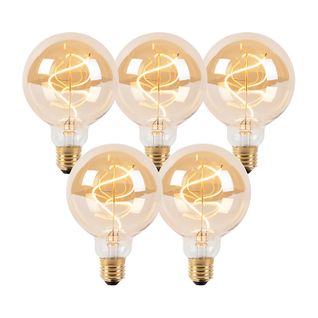 Set De 5 Ampoules à Incandescence LED Dimmables E27 G95 Goldline