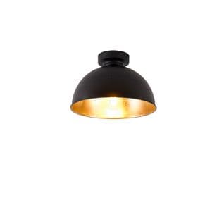 Plafonnier Industriel Noir Avec Or 28 Cm - Magnax