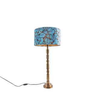 Lampe De Table Art Déco Bronze 35 Cm Abat-jour Design Papillon - Torre