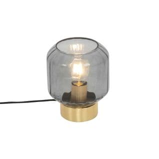 Lampe De Table Design En Laiton Avec Verre Fumé - Stiklo