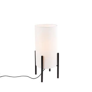 Lampe De Table Design Abat-jour En Lin Noir Blanc - Rich
