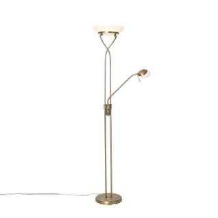 Lampadaire Bronze Avec LED Et Variateur Avec Lampe De Lecture - Empoli