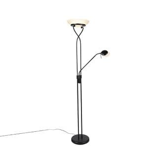 Lampadaire Noir Avec LED Et Gradateur Avec Lampe De Lecture Dim To Warm - Empoli