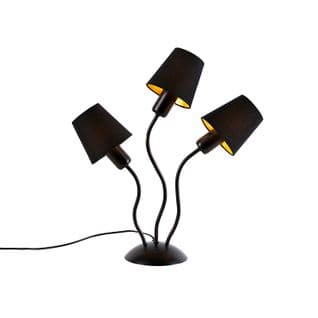 Lampe De Table Design Noire 3 Lumières Avec Bouchons à Pinces - Wimme