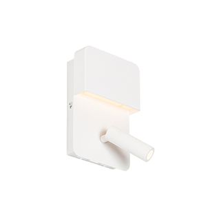 Applique Moderne Blanche Avec LED Avec Usb Et Lampe De Lecture - Robin