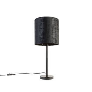 Lampe De Table Moderne Noire Avec Abat-jour Noir 25 Cm - Simplo