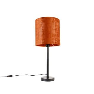 Lampe De Table Moderne Noire Avec Abat-jour Rouge 25 Cm - Simplo