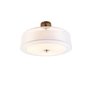 Plafonnier Moderne Blanc 50 Cm 3 Lumières - Drum Duo