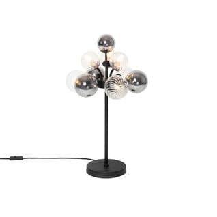 Lampe De Table Noire Avec Verre Fumé Et Transparent 6 Lumières - Bonnie