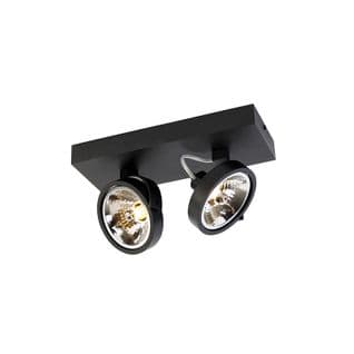 Spot Design Noir Orientable 2 Lumières - Go