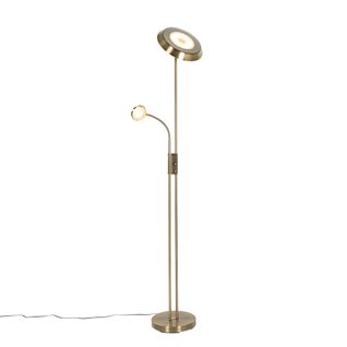 Lampadaire En Bronze Avec LED Et Variateur Avec Lampe De Lecture - Fès