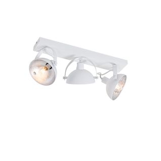 Plafonnier Industriel Blanc Argent 3 Lumières Orientable - Magnax