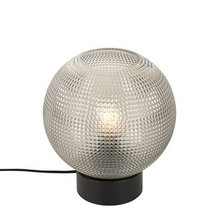 Lampe De Table Design Noire Avec Verre Fumé - Chico