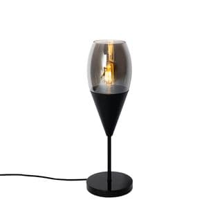 Lampe De Table Moderne Noire Avec Verre Fumé - Drop
