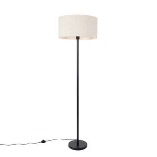 Lampadaire Noir Avec Abat-jour Gris Clair 50 Cm - Simplo