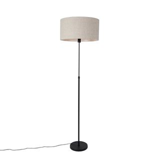 Lampadaire Noir Orientable Avec Abat-jour Gris Clair 50 Cm - Parte