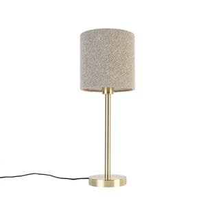 Lampe De Table Classique Laiton Avec Abat-jour Boucle Taupe 20 Cm - Simplo