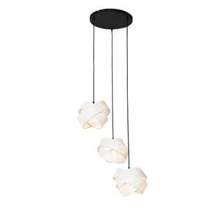 Lampe à Suspension Moderne Blanche 3 Lumières - Tissu