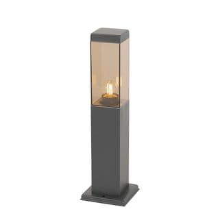 Lampadaire D'extérieur Moderne Gris Foncé Avec Fumée 45 Cm - Malios