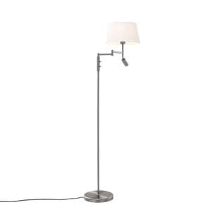 Lampadaire En Acier Avec Abat-jour Blanc Et Liseuse Orientable - Ladas