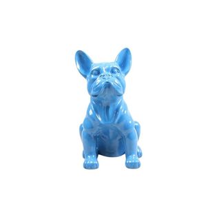 Chien Bouledogue Français Coloré 37 X 25 X 22 Cm Bleu