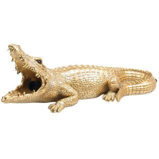 Lampe Animal Doré En Résine Crocodile