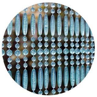 Rideau De Porte En Perles Bleues Et Transparentes Frejus 90x210 Cm