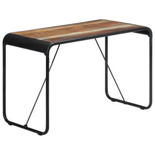 Table De Salle À Manger 118x60x76cm Bois De Récupération Massif