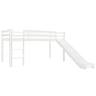 Lit Mezzanine D'enfants Toboggan Et Échelle Bois Pin 97x208 Cm