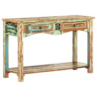 Table Console 120x40x75 Cm Bois Solide De Récupération