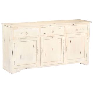 Buffet Blanc 160 X 40 X 80 Cm Bois De Manguier Massif