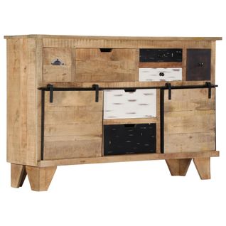 Buffet 140x38x90 Cm Bois De Manguier Massif