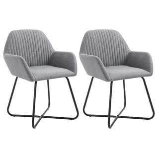 Chaises À Manger Lot De 2 Gris Clair Tissu