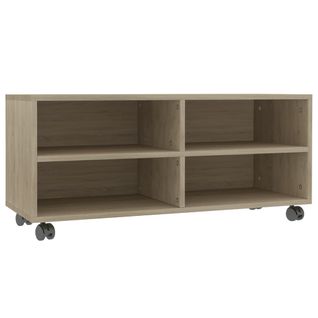 Meuble TV Avec Roulettes Chêne Sonoma 90x35x35 Cm Aggloméré