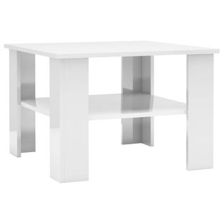Table Basse Blanc Brillant 60x60x42 Cm Aggloméré