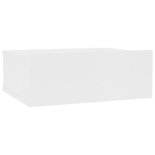 Table De Chevet Flottante Blanc 40x30x15 Cm Bois D'ingénierie