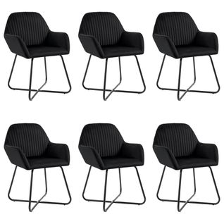 Chaises À Manger Lot De 6 Noir Velours