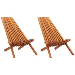 Chaises Pliables D'extérieur 2 Pièces Bois D'acacia Solide