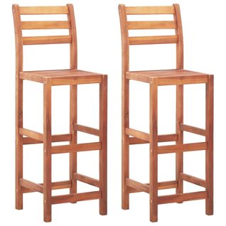 Chaises De Bar Lot De 2 Bois D'acacia Solide