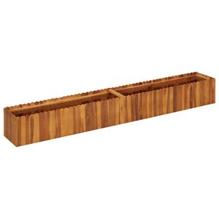 Jardinière De Jardin 200x30x25 Cm Bois Massif D'acacia